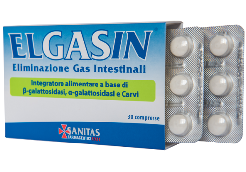 Elgasin integratore per l'eliminazione dei gas intestinali 30 compresse