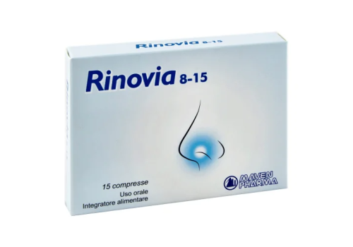 Rinovia 8-15 integratore per il benessere di naso e gola 15 compresse