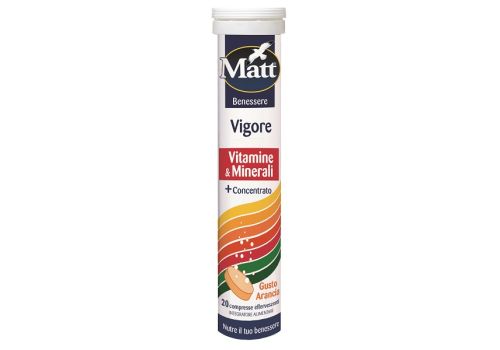 Matt Benessere Vigore integratore di vitamine e minerali gusto arancia 20 compresse effervescenti
