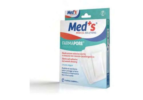Meds Farmapore medicazione adesiva sterile in tessuto non tessuto 12x12cm 5 pezzi