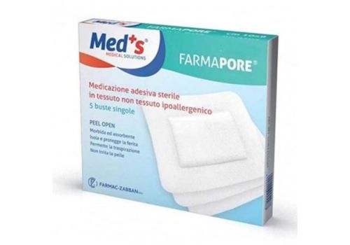 Meds Farmapore medicazione adesiva sterile in tessuto non tessuto 15x15cm 5 pezzi