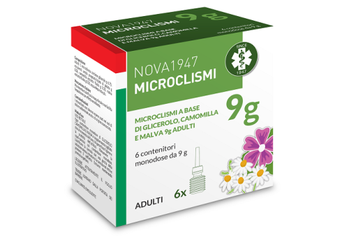 Nova 1947 microclismi a base di glicerolo camomilla e malva per adulti 6 contenitori monodose x 9 grammi