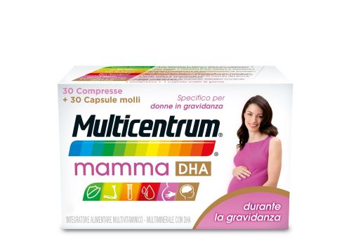 Multicentrum Mamma DHA Integratore Alimentare Multivitaminico Multiminerale Gravidanza 30Cpr+30Cps