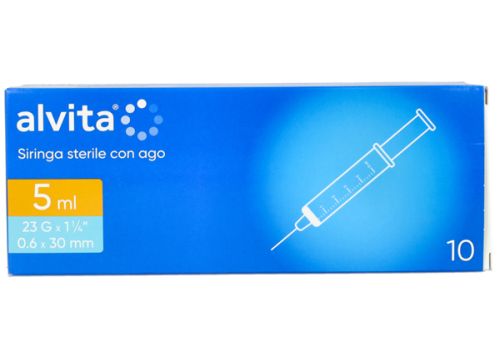 Alvita siringa sterile con ago g23 5ml 10 pezzi