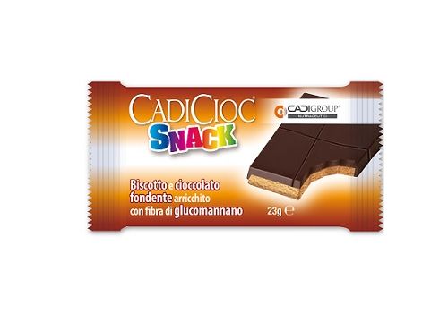 Cadicioc snack biscotto e cioccolato fondente con fibra di glucomannano barretta 23 grammi