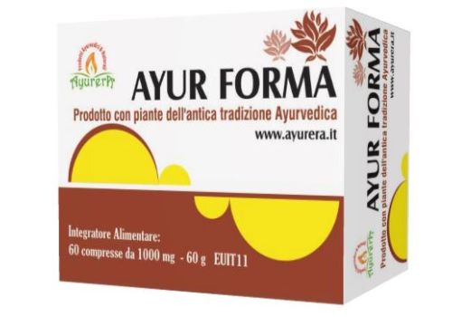Ayur Forma prodotto con piante dell'antica tradizione ayurvedica per l'equilibrio del peso corporeo 60 compresse