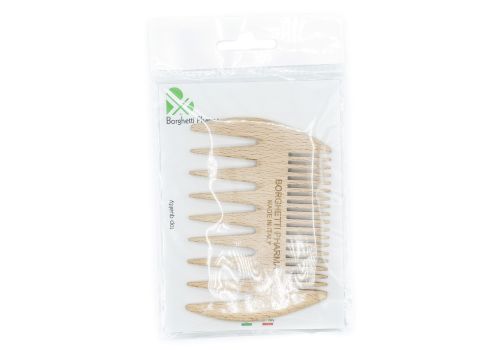 PETTINE IN LEGNO DOPPIO DENTI RADI E FITTI 1PZ