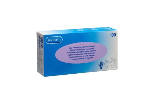 Alvita guanti in vinile senza polvere taglia s 100 pezzi