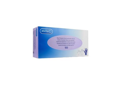 Alvita guanti in vinile senza polvere taglia l 100 pezzi