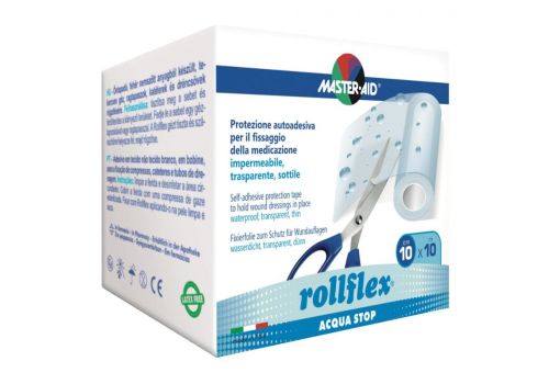 Master Aid Rollflex Acqua Stop protezione autoadesiva per fissaggio di medicazioni 10cm x 10m