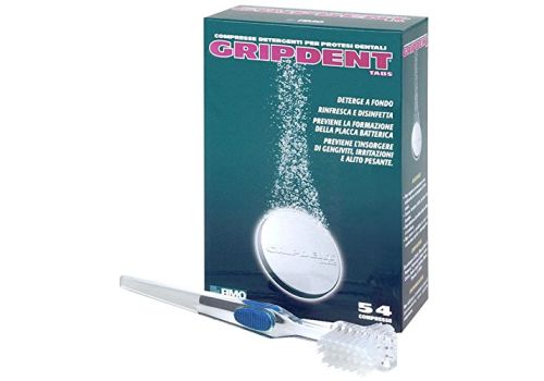 Gripdent Tabs capsule pulenti + spazzolino per protesi 54 pezzi