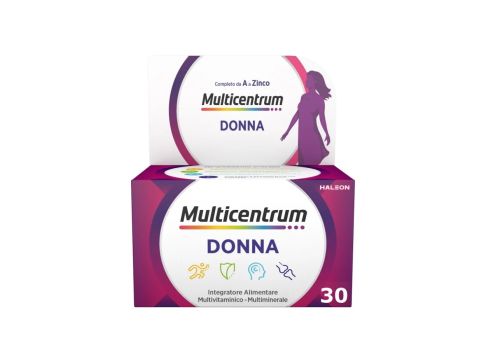 Multicentrum Donna Integratore Alimentare Multivitaminico Vitamina D Calcio Ferro Acido Folico 30 compresse