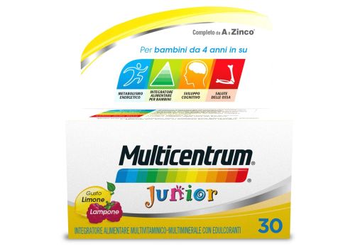 Multicentrum Junior Integratore Alimentare Vitamine Bambini Vitamina D Vitamina C Ferro 30 Cpr
