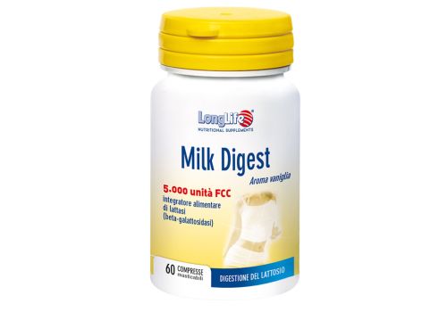 Longlife Milk Digest integratore per la digestione del lattosio 60 compresse masticabili
