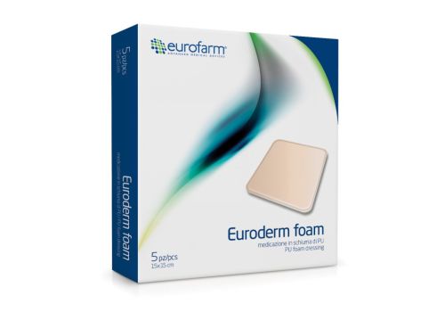 Euroderm Foam medicazione non adesiva in schiuma di poliuretano 15 x 15cm 5 pezzi