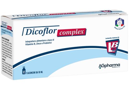 Dicoflor Complex integratore di fermenti lattici e vitamine 12 flaconcini 10ml