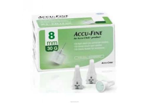 Accu-Fine ago sterile per penna insulina G30 8mm 100 pezzi