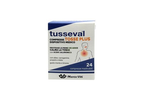Tusseval Tosse Plus dispositivo medico per la protezione delle prime vie aeree e la tosse 24 compresse