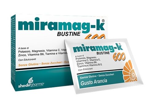 miramag-k 600 integratore di sali minerali e vitamine gusto arancia 20 bustine
