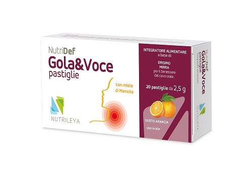 Nutridef gola & voce gusto arancia 20 pastiglie