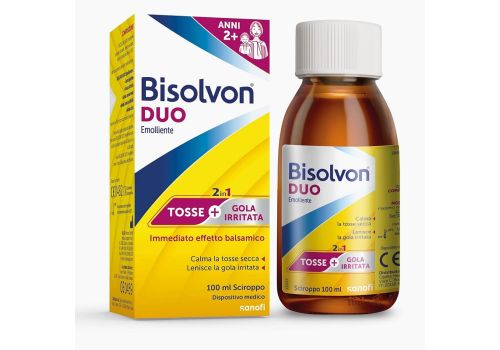 Bisolvon Duo Emolliente calma la tosse e lenisce la gola irritata effetto balsamico sciroppo 100ml