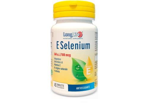 LongLife E Selenium integratore di Vitamina E e Selenio antiossidante 45 tavolette 