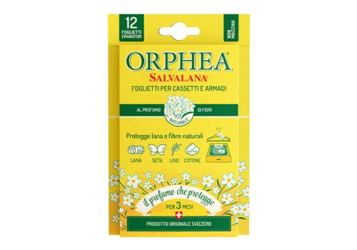 Orphea Salvalana foglietti profumati per cassetti e armadi al profumo di fiori 12 fogli