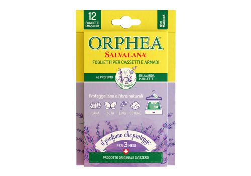 Orphea Salvalana foglietti profumati per cassetti e armadi alla lavanda 12 fogli