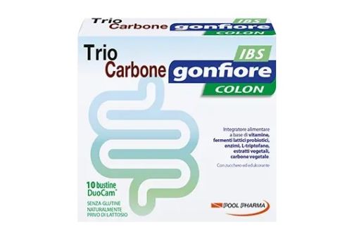Trio Carbone Gonfiore Ibs Colon gusto arancia 10 bustine DuoCam