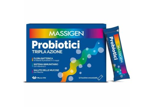 Massigen Probiotici Tripla Azione 12 bustine orosolubili 