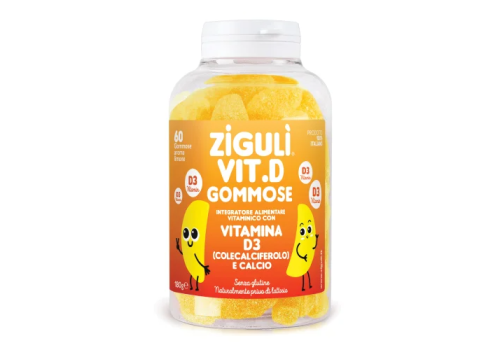 Zigulì Vit.D Gommose integratore per le ossa e il sistema immunitario dei bambini 60 caramelle