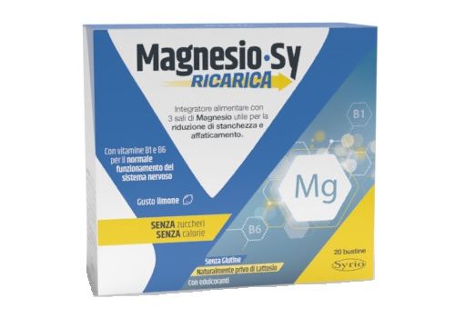 Magnesio Sy Ricarica integratore per il sistema nervoso e muscolare 20 bustine