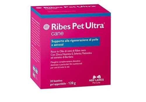 Ribes Pet Ultra Cane mangime complementare per la rigenerazione di pelle e annessi gel appetibile 30 bustine