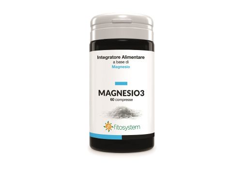 Magnesio3 integratore per il sistema nervoso e l'apparato muscolo-scheletrico con tre forme di magnesio 60 compresse