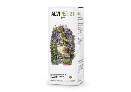 Alvipet21 mangime complementare per la regolarizzazione delle funzioni gastrointestinali in cani gatti e piccoli mammiferi 50ml