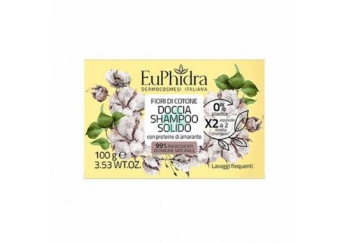 Euphidra doccia shampoo solido ai fiori di cotone 100 grammi