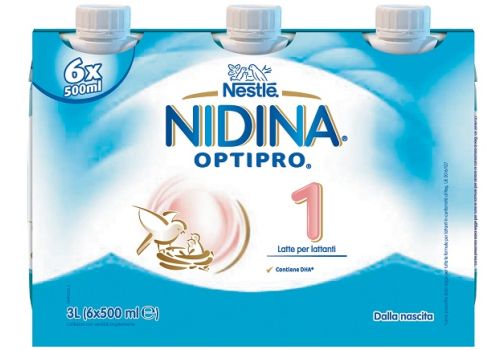 Nidina Optipro 1 latte per lattanti dalla nascita liquido 6 x 500ml