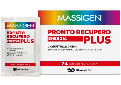 Massigen pronto recupero energia plus 24 bustine gusto arancia rossa