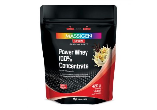 Massigen sport power whey 100% concentrate proteine gusto vaniglia 420 grammi
