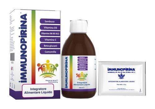 Immunopirina integratore per le vie respiratorie soluzione orale 150ml + 1 bustina