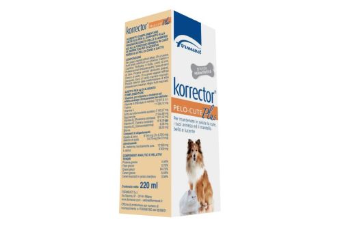 Korrector Pelo-Cute Plus mangime complementare per la rigenerazione della cue di cani e gatti soluzione orale 220ml