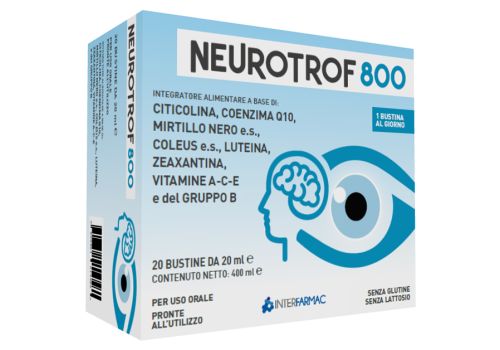 Neurotrof 800  integratore per la funzione visiva e cerebrale 20 bustine