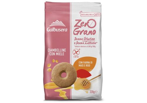 Zerograno ciambelline con miele biscotti senza glutine e senza lattosio 220 grammi