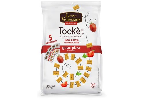 Le veneziane tocket pizza snack gustoso gusto pizza senza glutine 150 grammi