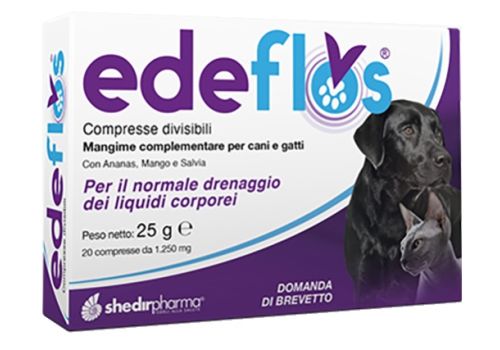 Edeflos mangime complementare per il drenaggio dei liquidi di cani e gatti 20 compresse