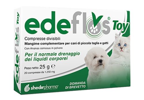 Edeflos Toy mangime per il drenaggio dei liquidi corporei di cani di piccola taglia e gatti 20 compresse