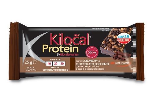 Kilocal Protein barretta con cioccolato fondente e nocciole ad alto contenuto 40 grammi
