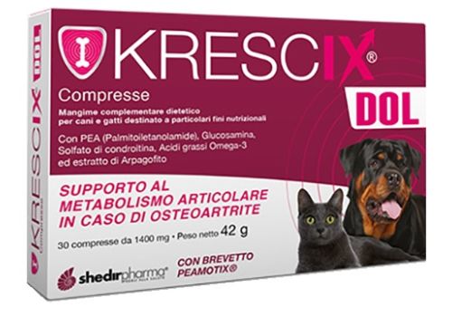 Krescix Dol mangime complementare per il metabolismo articolare di cani e gatti 30 compresse