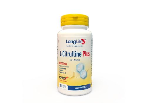 Longlife L-Citrulline Plus con L-Arginina integratore di aminoacidi 100 capsule