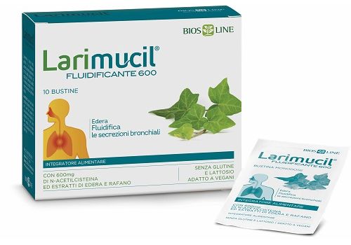 Larimucil fluidificante 600 integratore per la fluidità delle secrezioni bronchiali 10 bustine